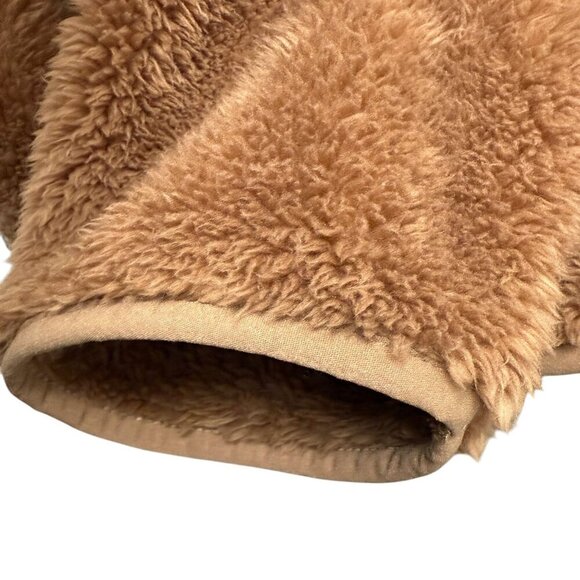 Denim & Co. Fleece Pullover Plus Size 2X Brown Cozy Fuzzy Womens Sherpa Jacket - Picture 8 of 9
